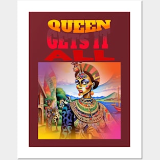 Queen Gets it All (exotic African woman in tribal attire) Posters and Art